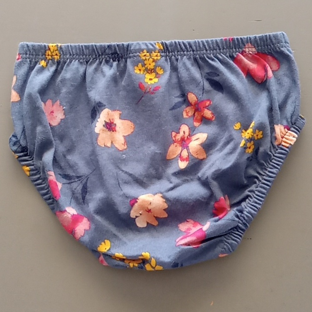 Hand Crafted Handknit Blue Textured Stripe Baby Skirt & Bloomers Set 12M - Picture 8 of 13